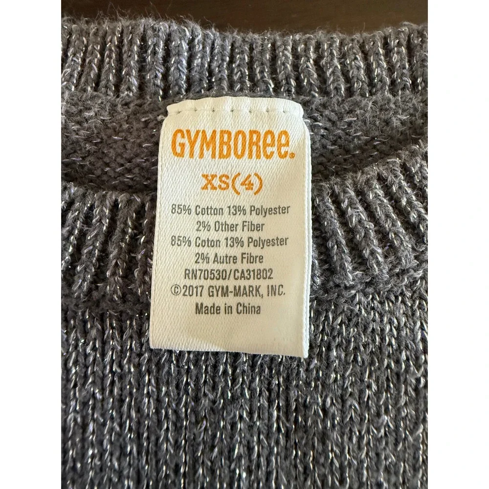 Gymboree Sweater Girls 4 Gray Sparkle Crew Neck Pullover Top‎